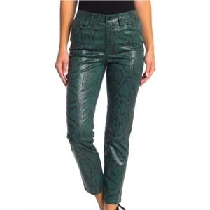Joe's Jeans Green Snake Print High Waist Crop Pants Size 27 New
